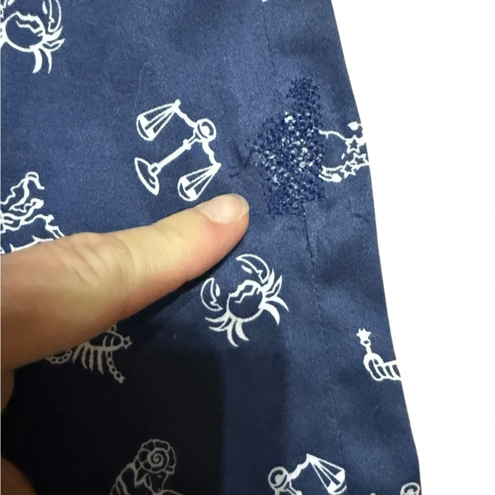 Carolina Herrera Pants Zodiac Print Dark Blue Archive Print Collection B131 Sz 8